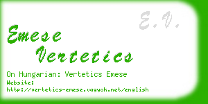 emese vertetics business card